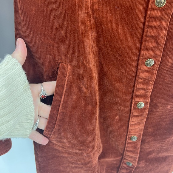 Legendary Whitetails Roadhouse Corduroy snap front Dress in rust size S/M - Picture 8 of 14
